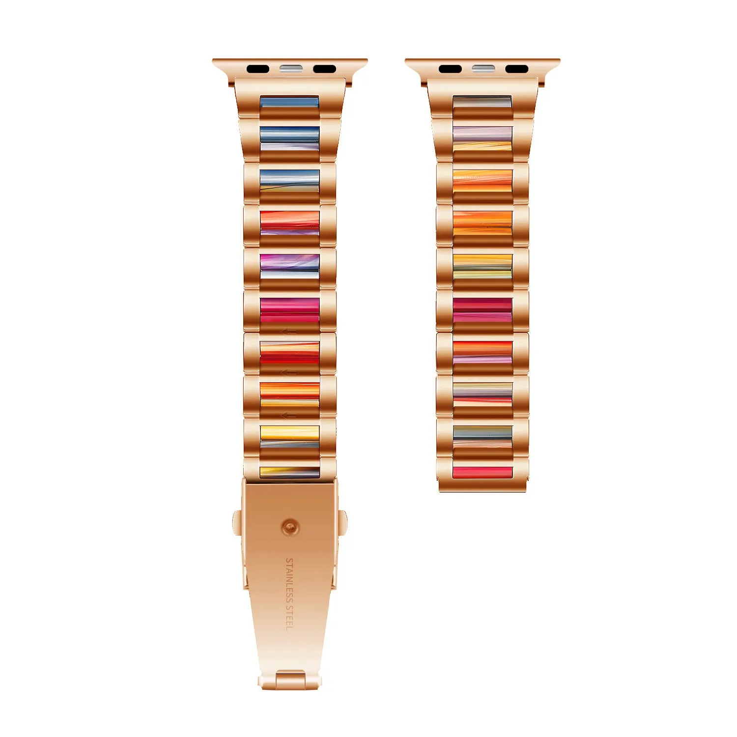 Selling Fast Apple Watch Steel Resin Strap (Rose Gold/Rainbow)  Almost Gone!
