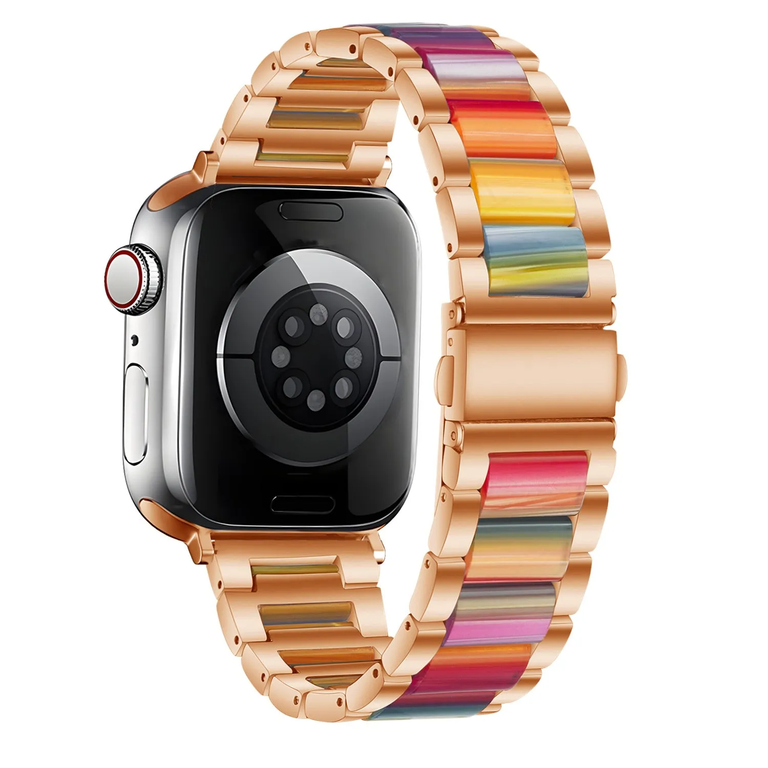Selling Fast Apple Watch Steel Resin Strap (Rose Gold/Rainbow)  Almost Gone!