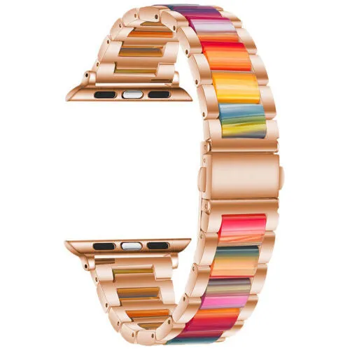 Selling Fast Apple Watch Steel Resin Strap (Rose Gold/Rainbow)  Almost Gone!