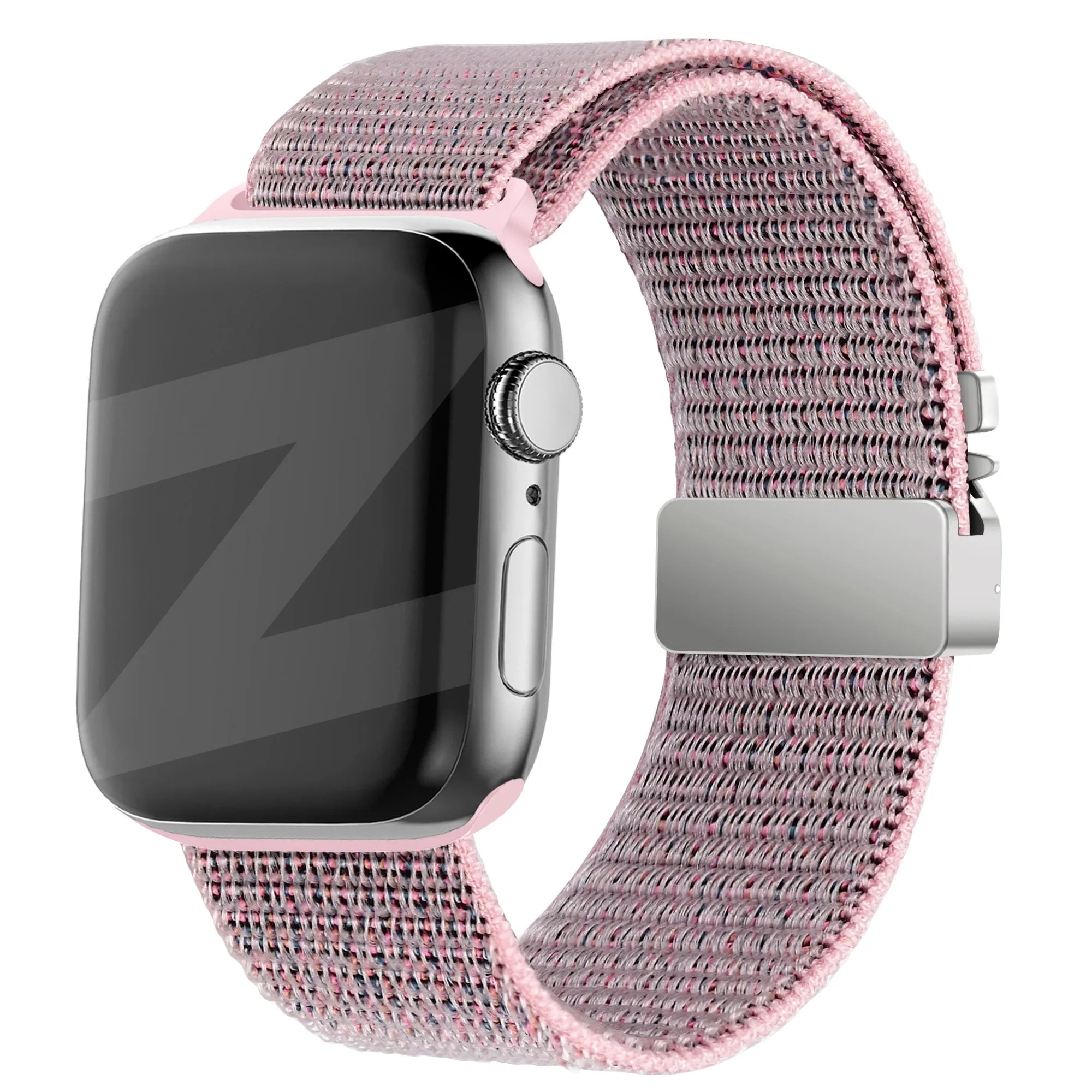 Selling Fast Bandz Apple Watch Nylon Strap 'Classic' with P-Buckle (Grey/Pink)  Last Few Pieces!