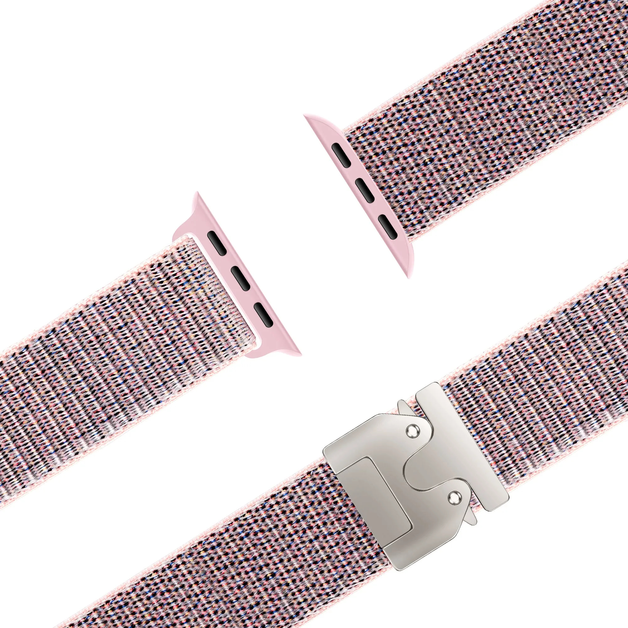 Selling Fast Bandz Apple Watch Nylon Strap 'Classic' with P-Buckle (Grey/Pink)  Last Few Pieces!
