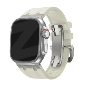 Selling Fast Bandz Apple Watch Silicone Strap 'Luxe Liquid' (Beige With Titanium)  Limited Release!