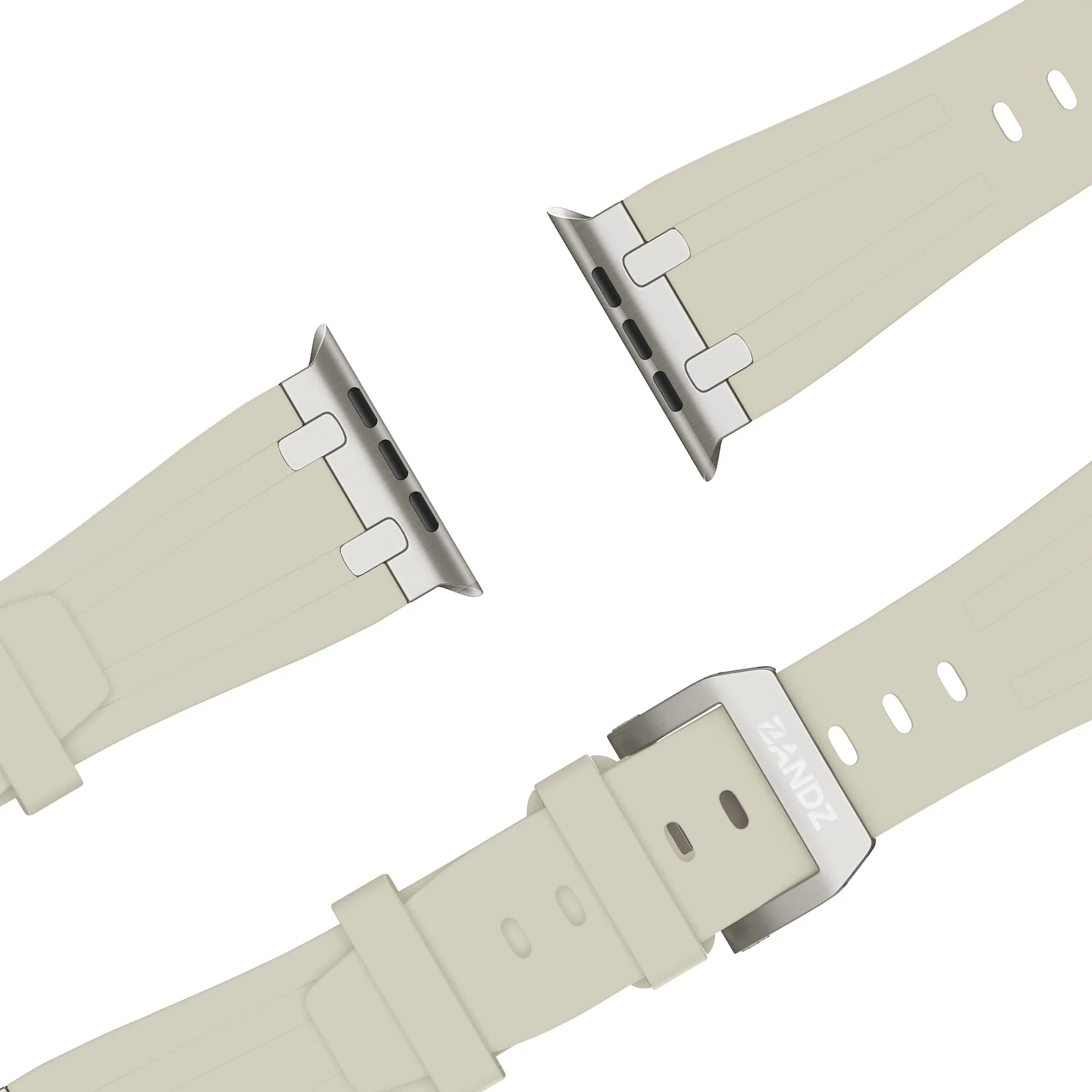 Selling Fast Bandz Apple Watch Silicone Strap 'Luxe Liquid' (Beige With Titanium)  Limited Release!
