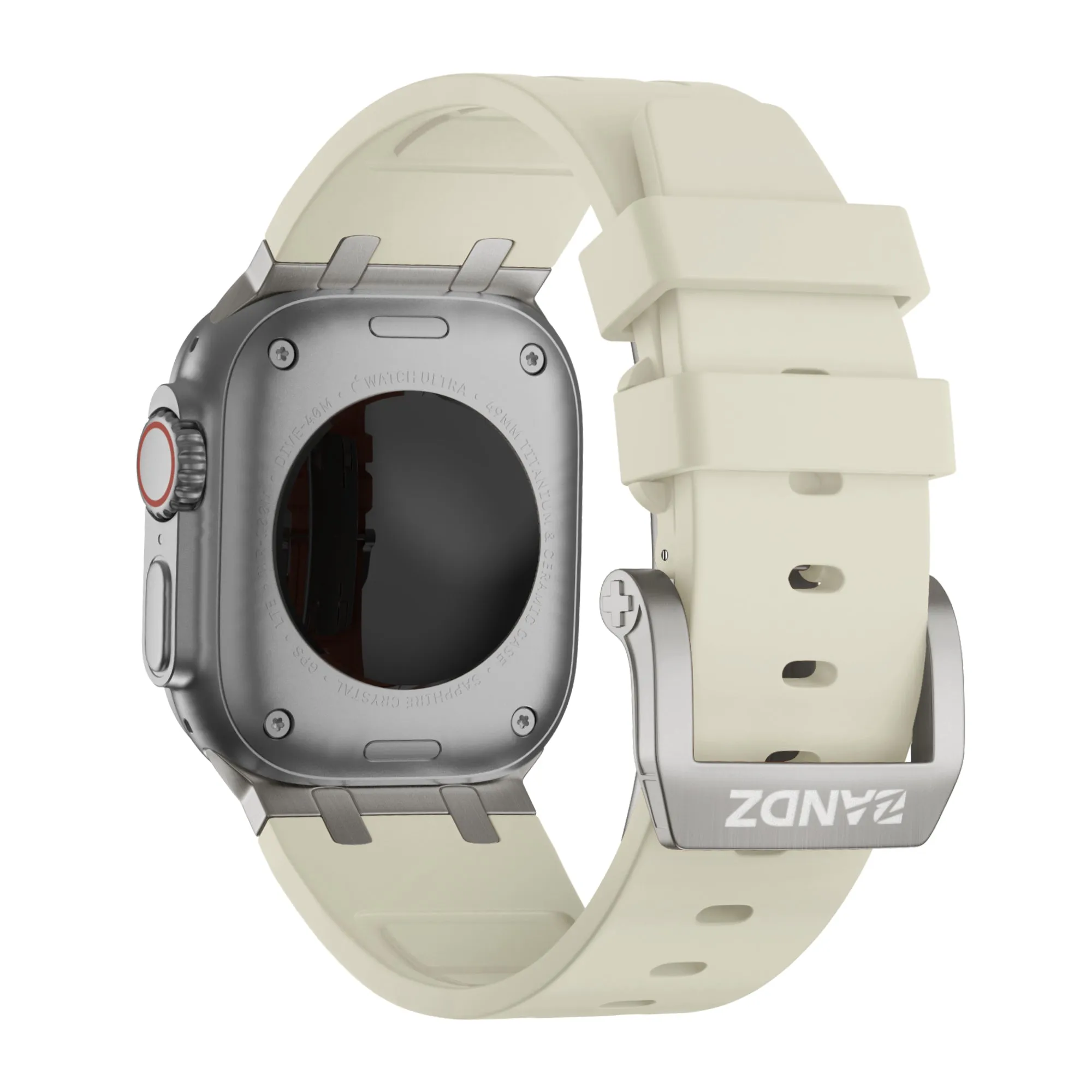 Selling Fast Bandz Apple Watch Silicone Strap 'Luxe Liquid' (Beige With Titanium)  Limited Release!