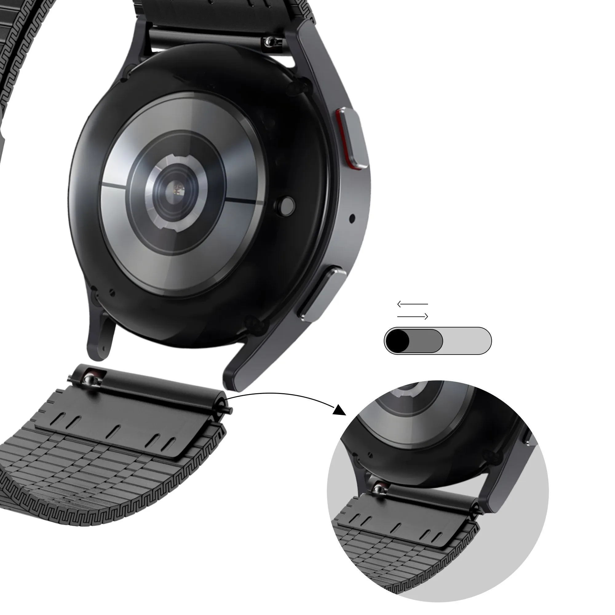 Selling Fast Bandz Huawei Watch Ultimate Adjustable Steel Strap (Black)  Limited Availability!