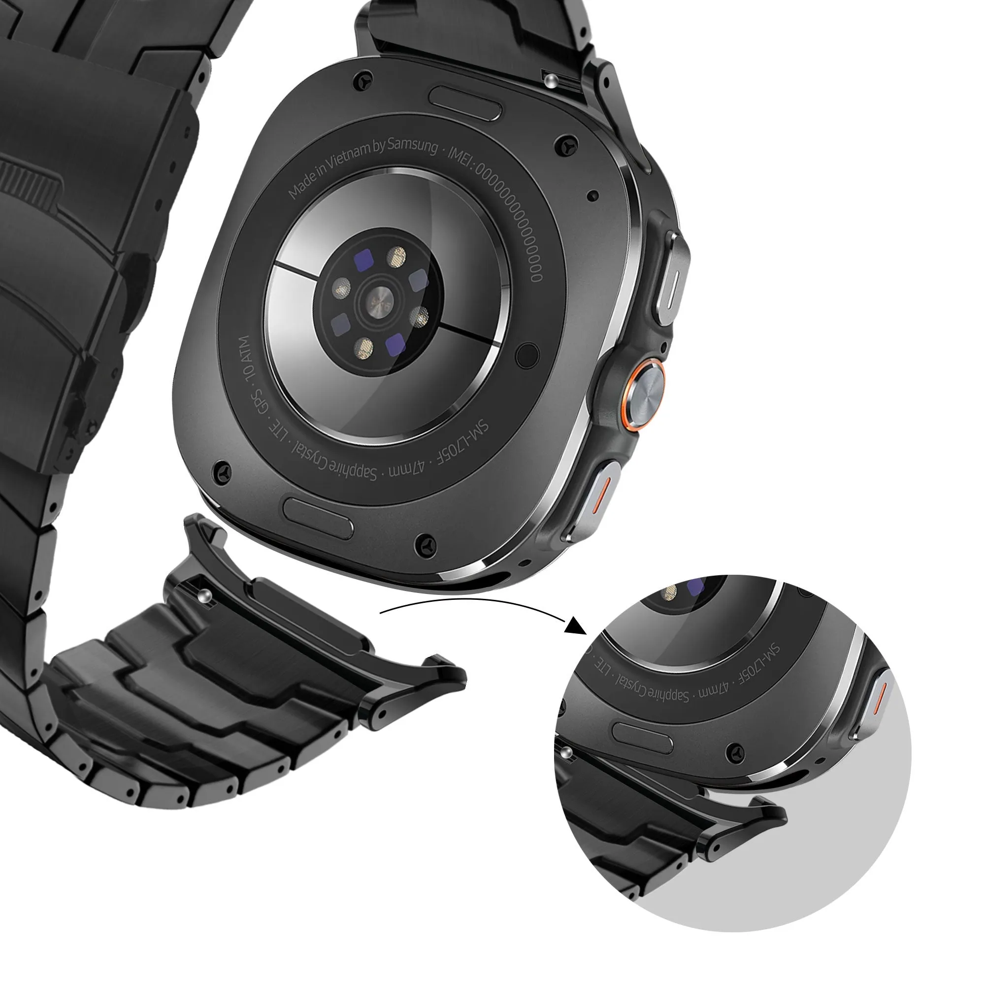 Selling Fast Bandz Samsung Galaxy Watch Ultra Titanium Strap 'Iron' (Black)  Ends Soon!