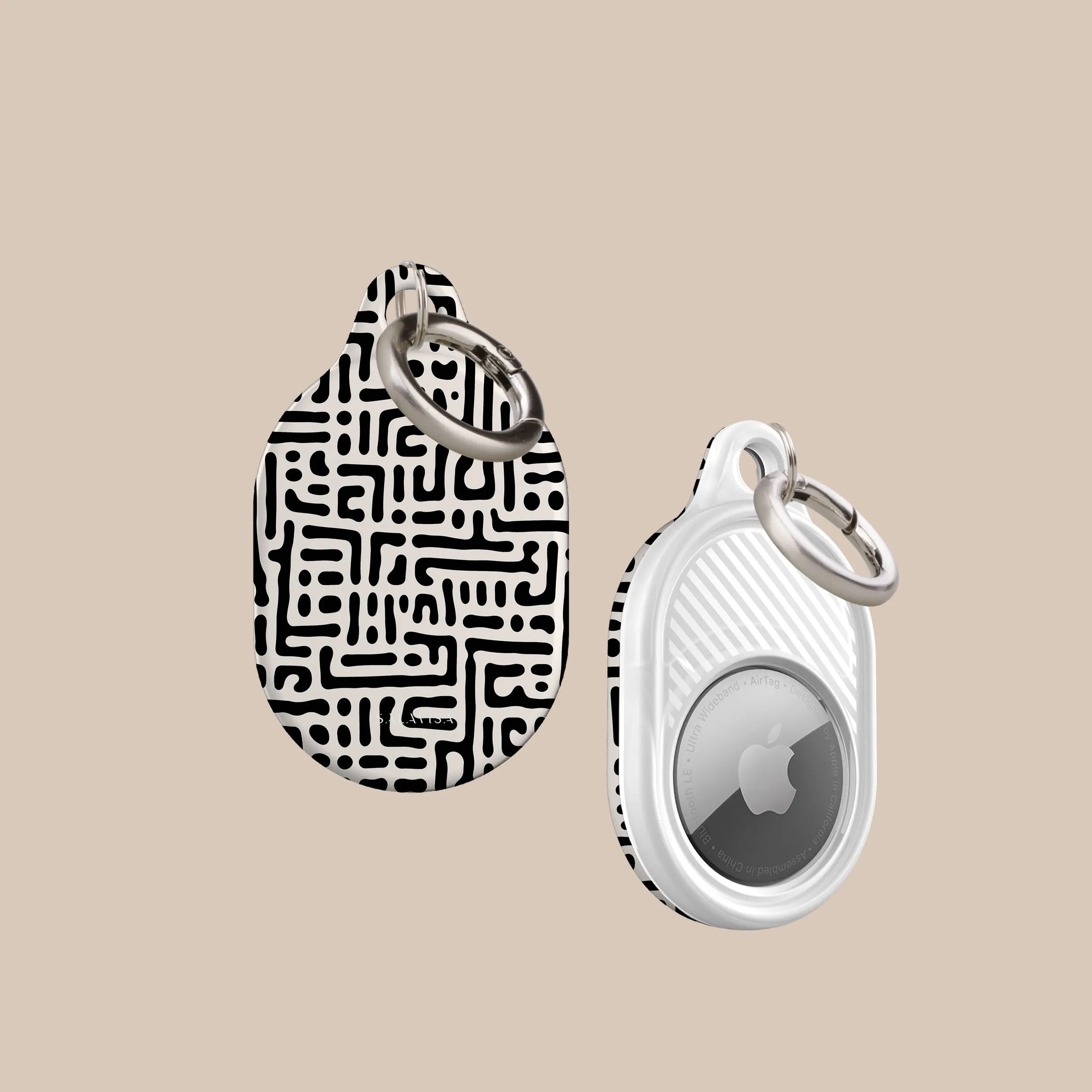 Selling Fast Black & White Maze AirTag Holder  Limited Stock!