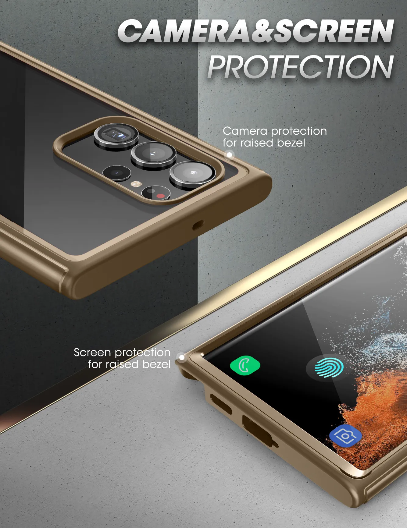 Selling Fast Galaxy S23 Ultra Unicorn Beetle EDGE XT Bumper Case With Screen Protector-Cream  Ends Soon!