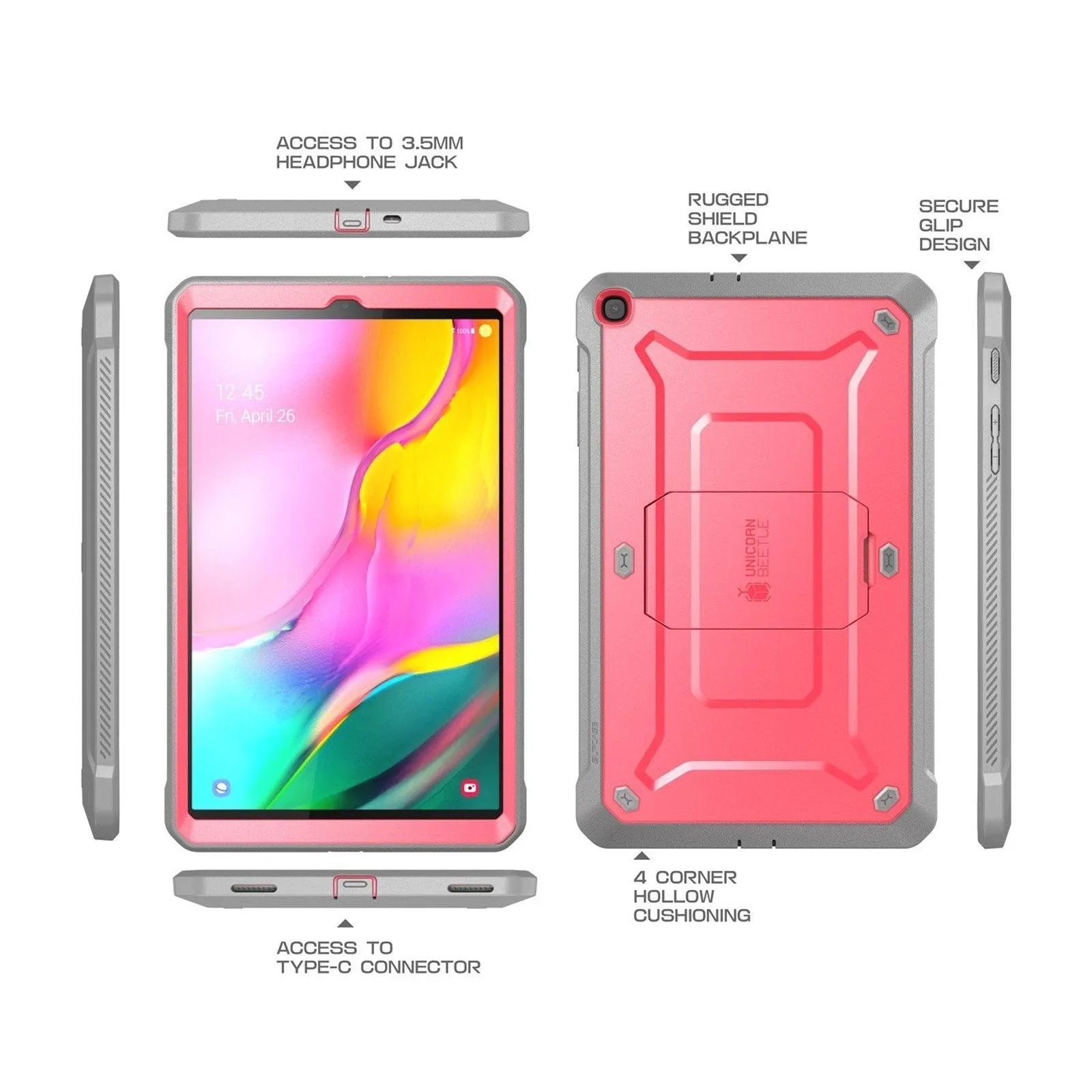Selling Fast Galaxy Tab A 10.1 inch (2019) Unicorn Beetle Pro Full-Body Case-Pink  Dont Miss Out!