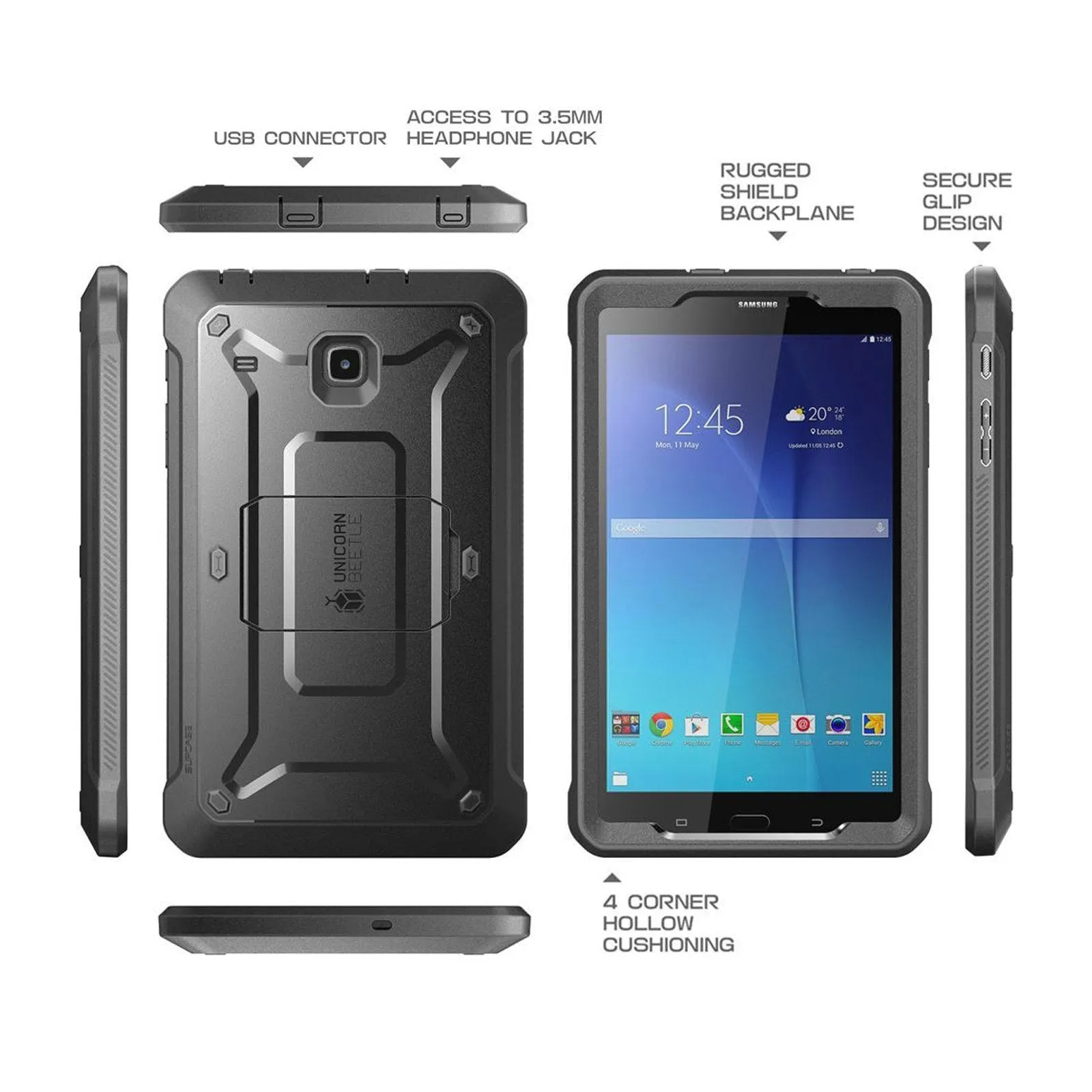 Selling Fast Galaxy Tab E 8.0 inch (2016) Unicorn Beetle Pro Rugged Case with Built-in Screen Protector-Black  Stylish & Comfortable