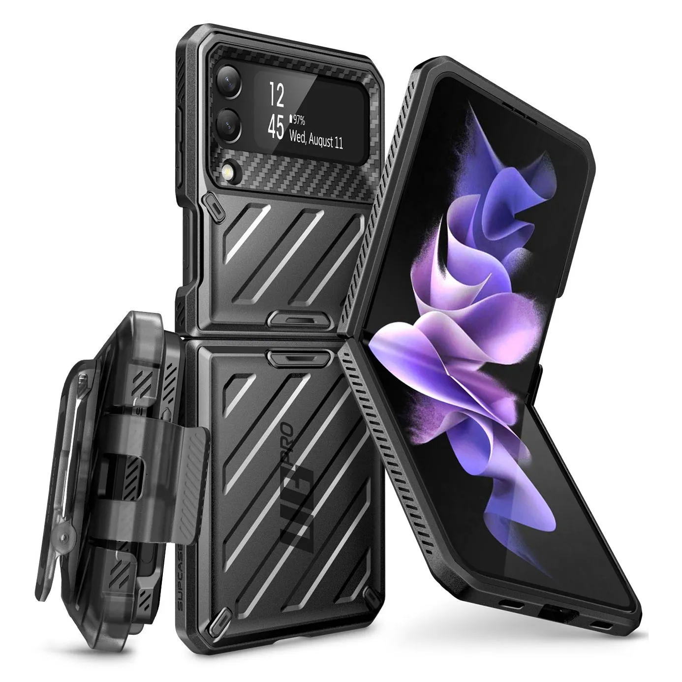 Selling Fast Galaxy Z Flip4 Unicorn Beetle PRO Rugged Case with Belt Clip-Black  Limited Availability!