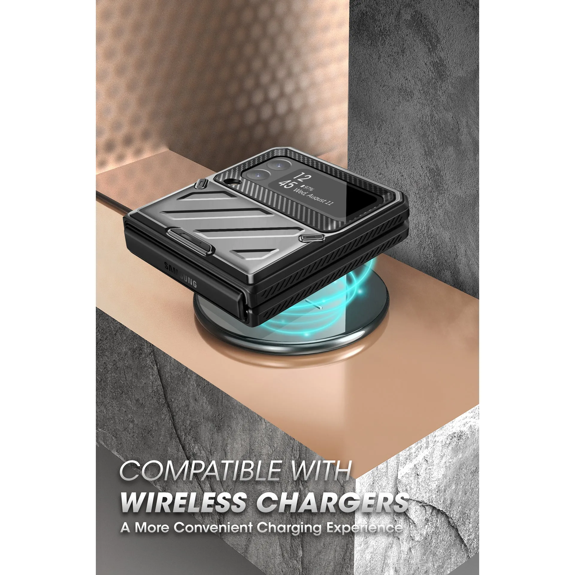 Selling Fast Galaxy Z Flip4 Unicorn Beetle PRO Rugged Case with Belt Clip-Black  Limited Availability!
