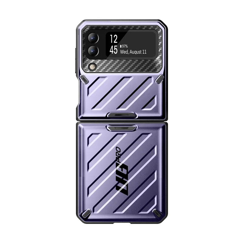 Selling Fast Galaxy Z Flip4 Unicorn Beetle PRO Rugged Case with Belt Clip-Metallic Purple  Today Only!