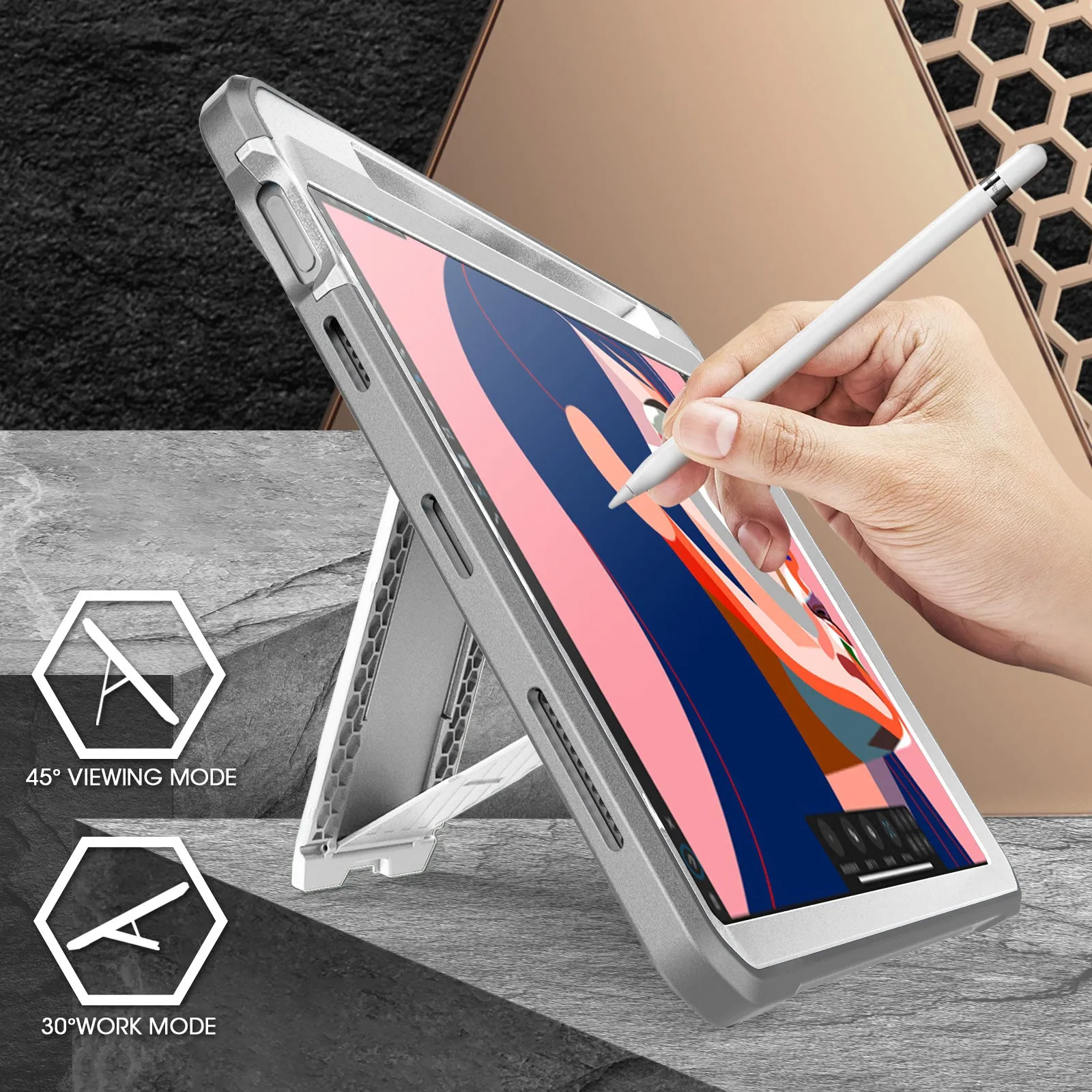 Selling Fast iPad Air 4 / 5 Unicorn Beetle PRO Rugged Kickstand Case-White  Limited Release!