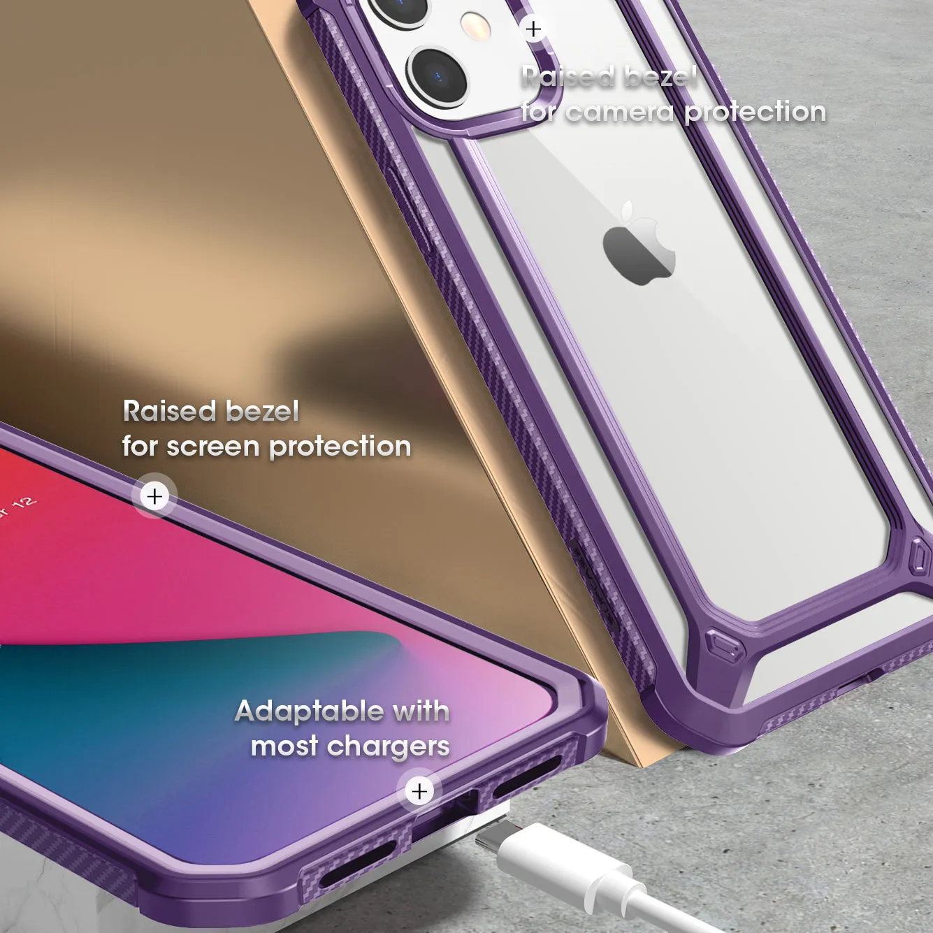 Selling Fast iPhone 12 mini 5.4 inch Unicorn Beetle Exo with Screen Protector Clear Case-Purple  Dont Miss Out!