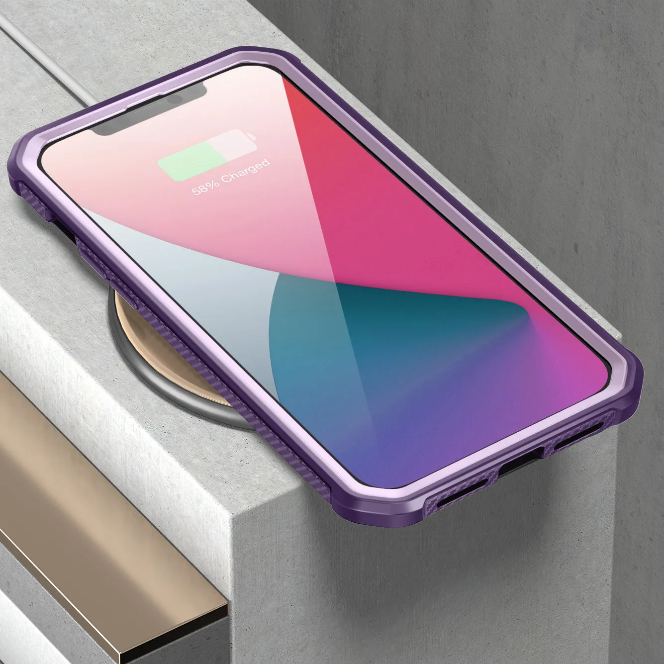 Selling Fast iPhone 12 mini 5.4 inch Unicorn Beetle Exo with Screen Protector Clear Case-Purple  Dont Miss Out!