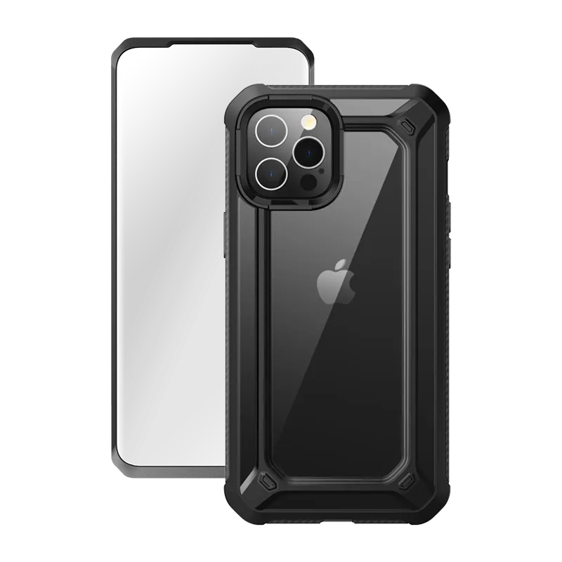 Selling Fast iPhone 12 Pro Max 6.7 inch Unicorn Beetle Exo with Screen Protector Clear Case-Black  Last Few Pieces!