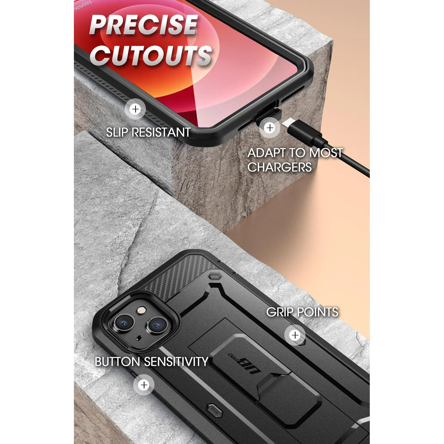 Selling Fast iPhone 13 mini 5.4 inch Unicorn Beetle Pro Rugged Case-Black  Almost Gone!