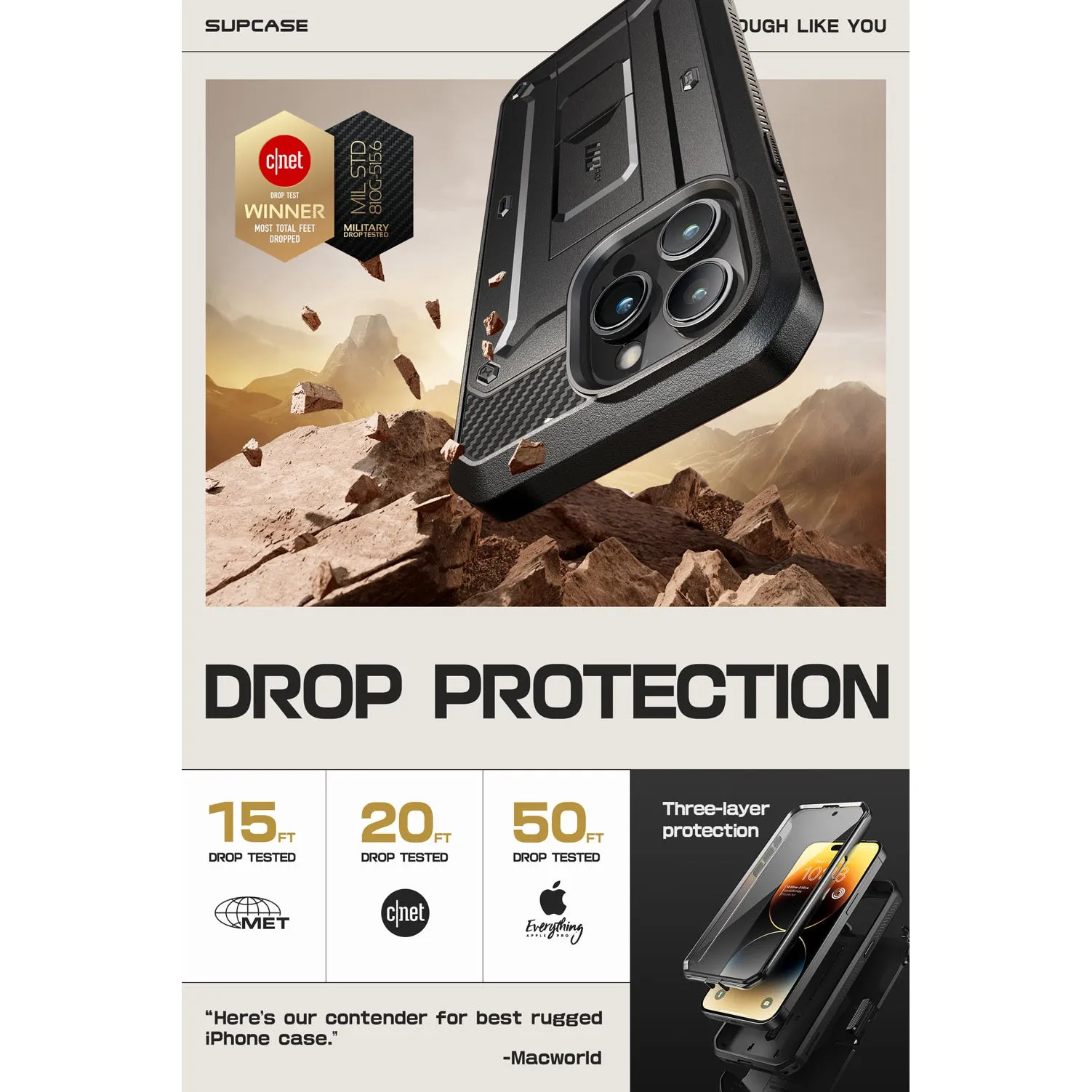 Selling Fast iPhone 15 Pro 6.1 inch Unicorn Beetle Pro Rugged Case-Black  Last Few Pieces!