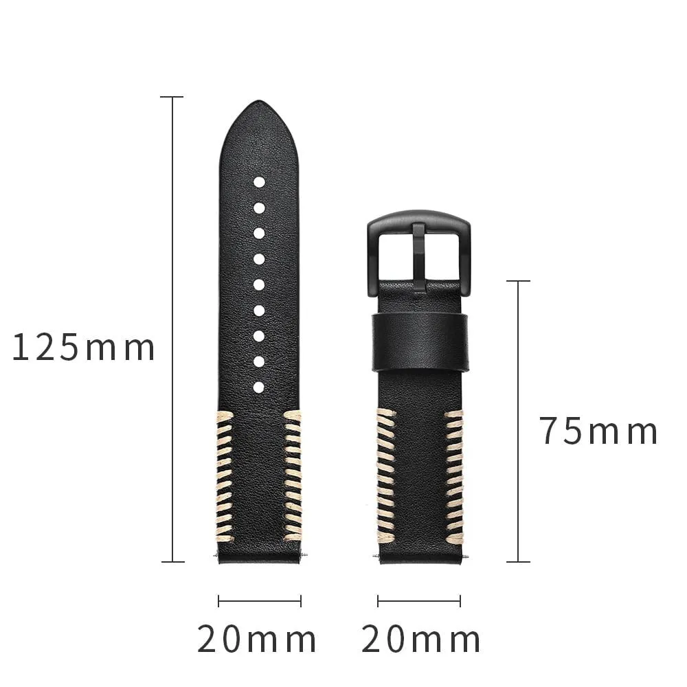 Selling Fast Redmi Watch 5 Active Stitched Leather Strap (Black)  Ends Soon!
