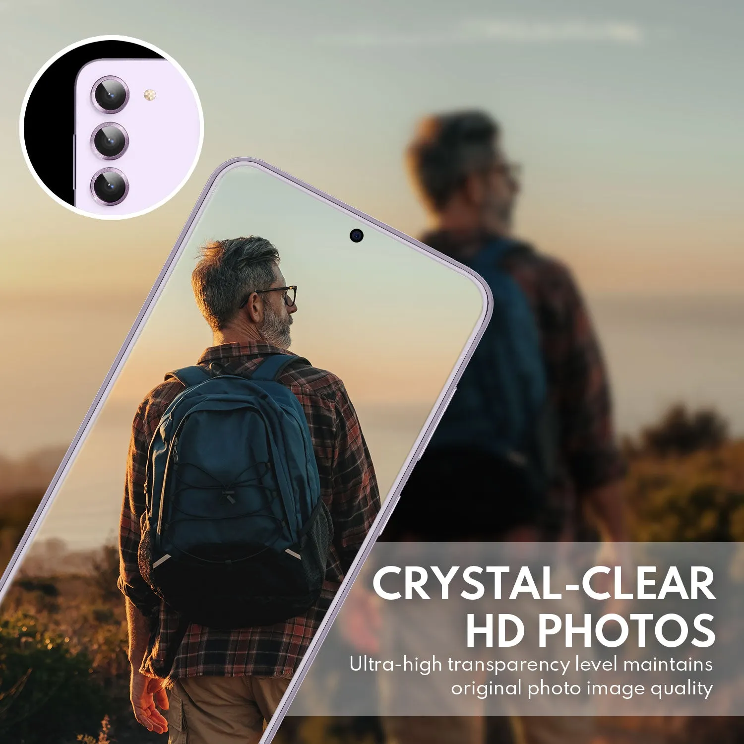 Selling Fast Tempered Glass Camera Lens Protector for Galaxy S23/S23 Plus-Glimmer Purple  Dont Miss Out!