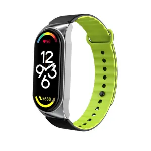 Selling Fast Xiaomi Mi Band 7 Silicone Strap link (Black/Green)  Dont Miss Out!