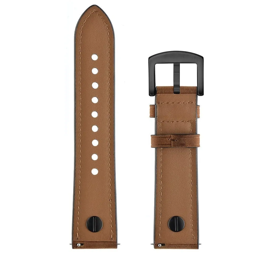 Top Rated Amazfit GTS 2 Leather Strap with Screw (Dark Brown)  Limited Stock!