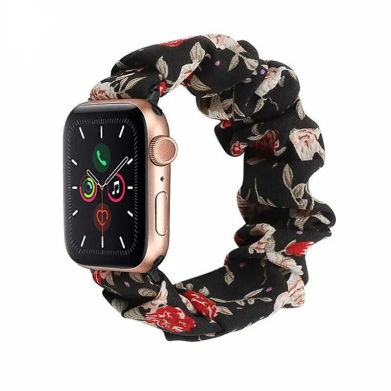 Top Rated Apple Watch Scrunchie Strap (Flowers)  Last Chance!
