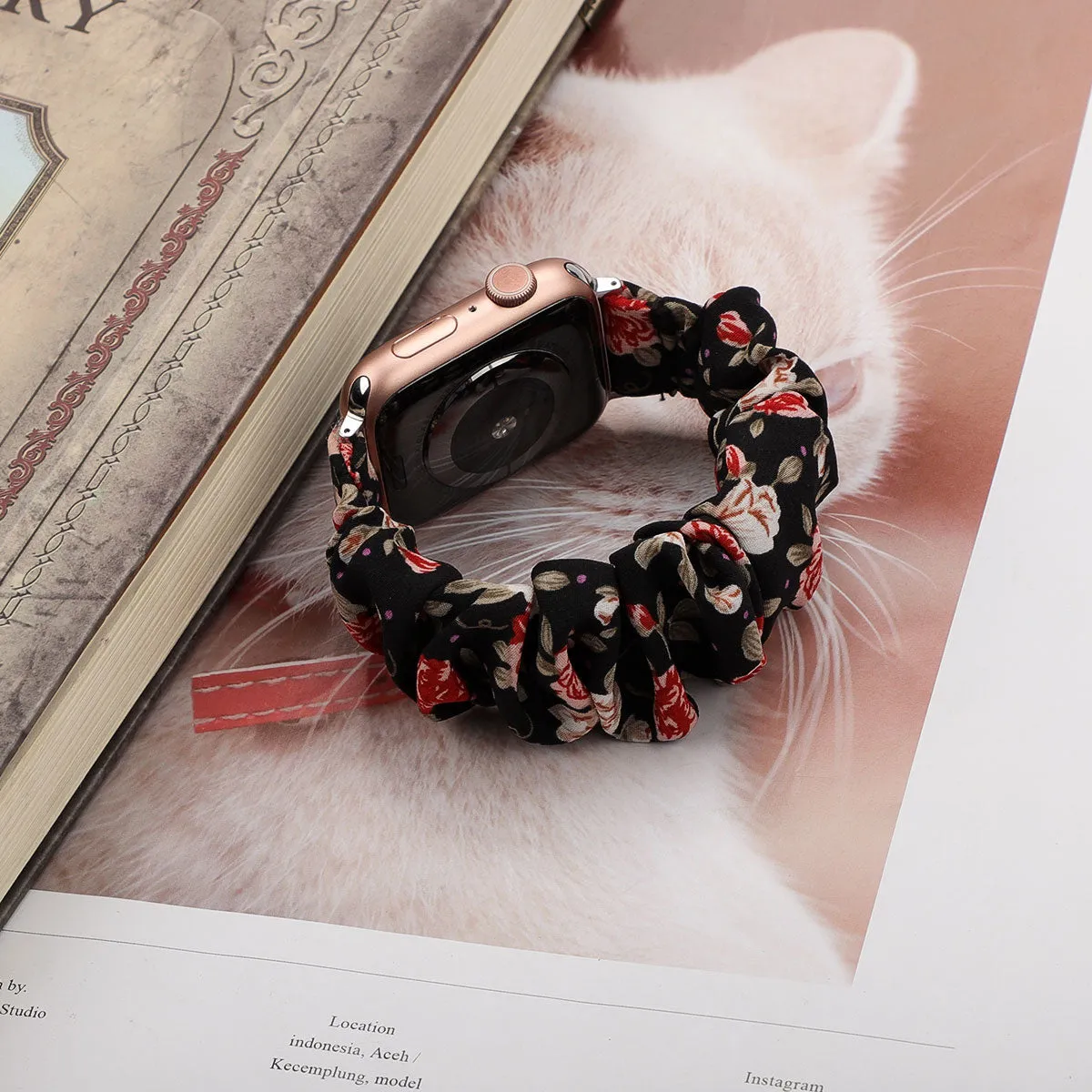 Top Rated Apple Watch Scrunchie Strap (Flowers)  Last Chance!