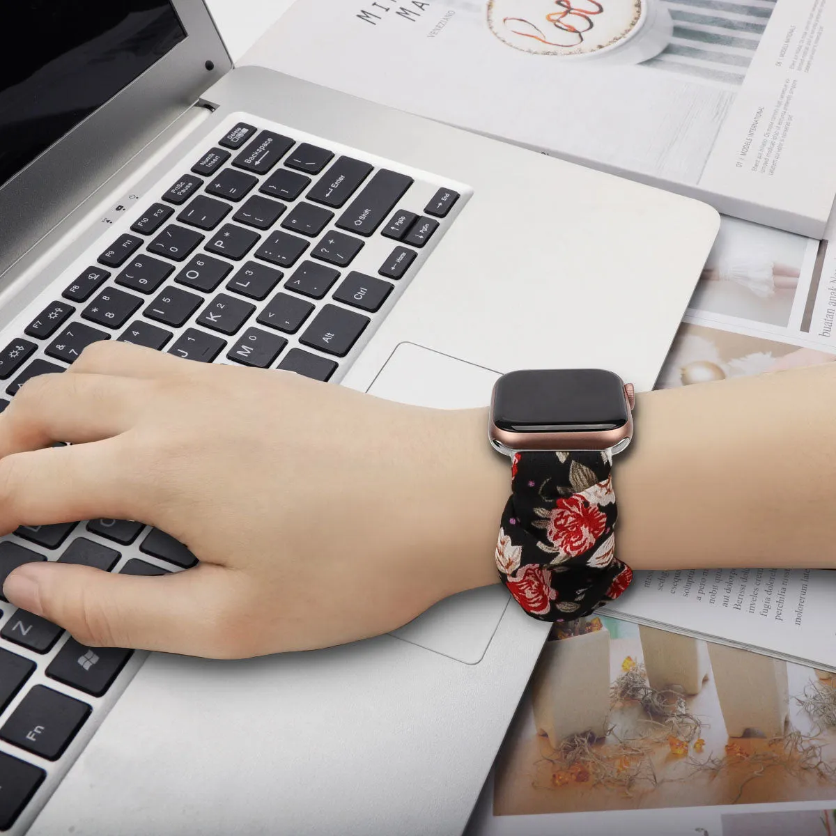 Top Rated Apple Watch Scrunchie Strap (Flowers)  Last Chance!