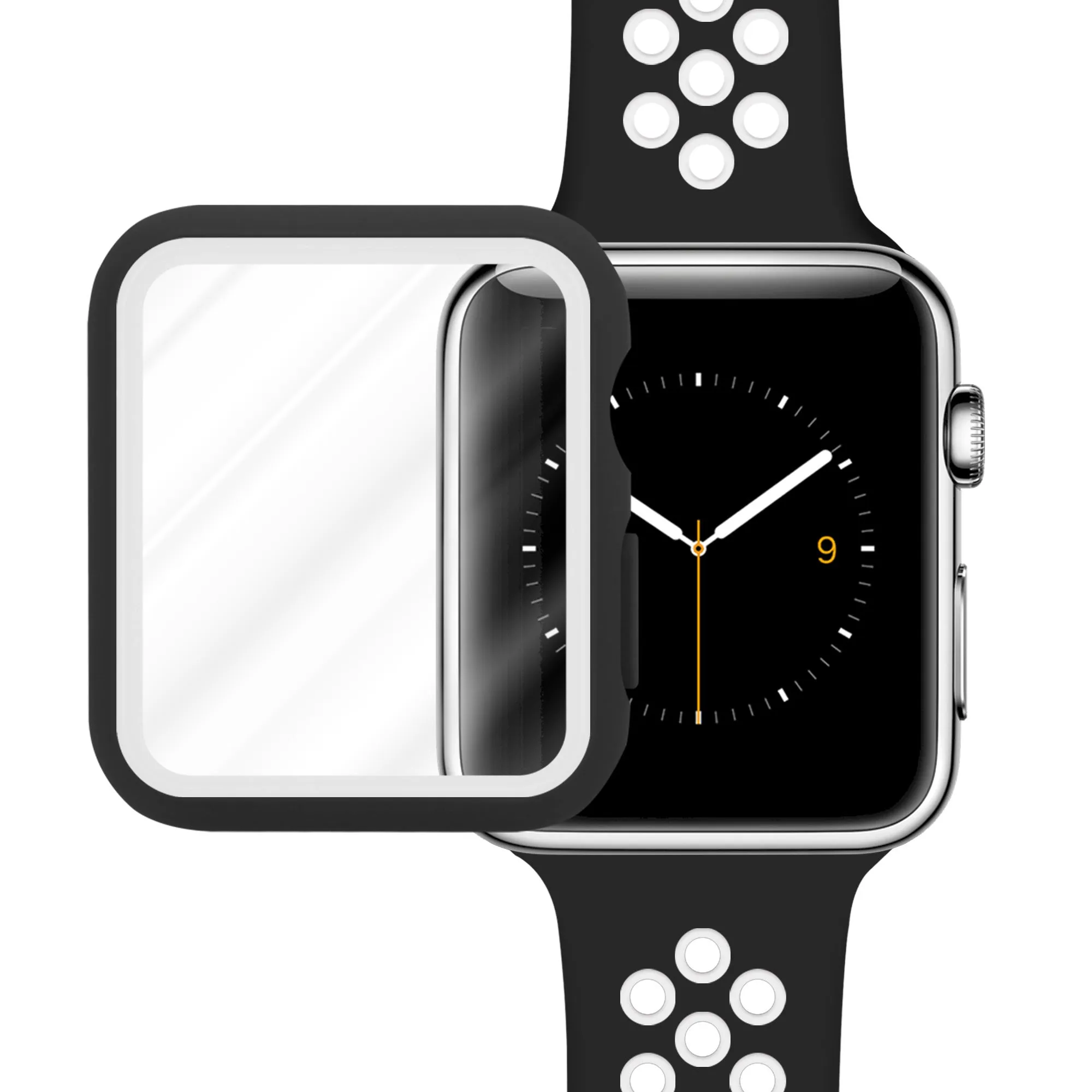 Top Rated Apple Watch Sport Strap   TPU Case (Black/White)  Almost Sold Out!