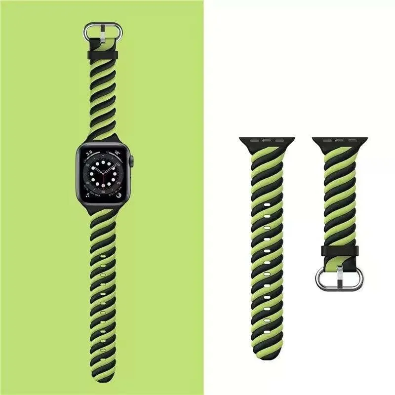 Top Rated Apple Watch Twisted Silicone Strap (Black/Yellow)  Almost Sold Out!