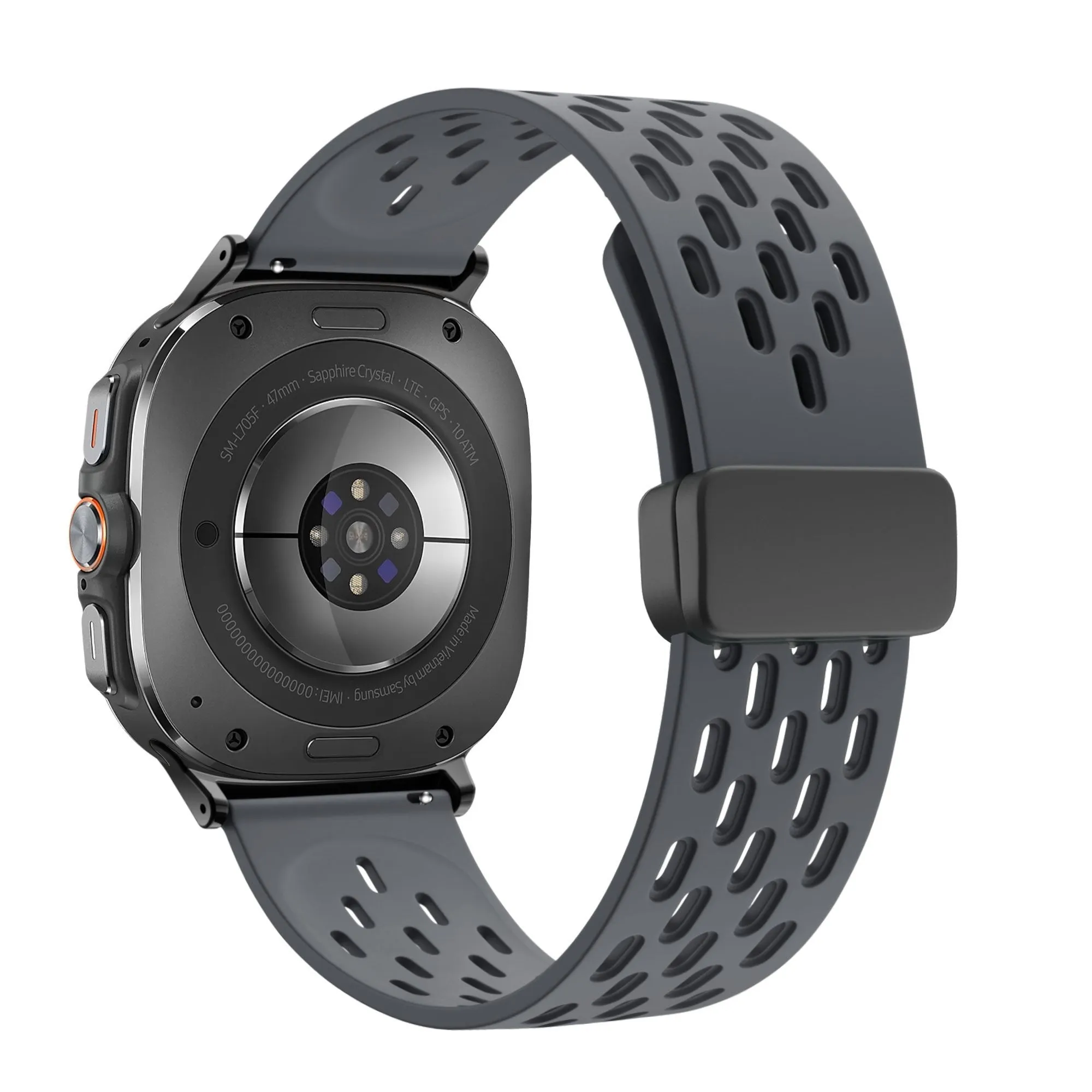 Top Rated Bandz Samsung Galaxy Watch Ultra D-buckle Sport Strap 'Air' (Dark Gray)  Today Only!