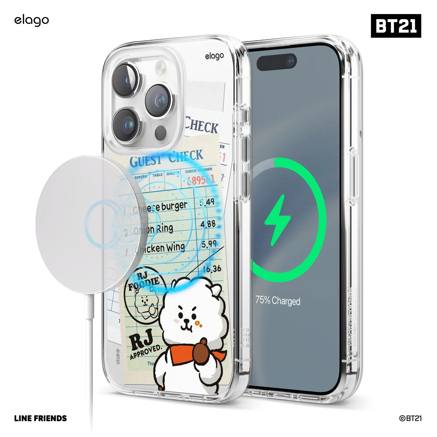 Top Rated BT21  | elago RJ FOODIE MagSafe Hybrid Case for iPhone 15 Pro  Limited Availability!