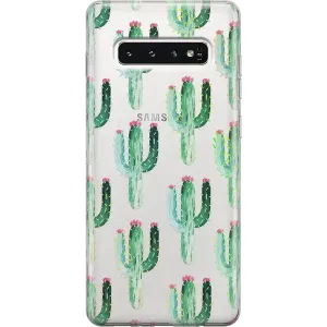 Top Rated Cactus Patterned Clear Floral Samsung Case  Stylish & Comfortable
