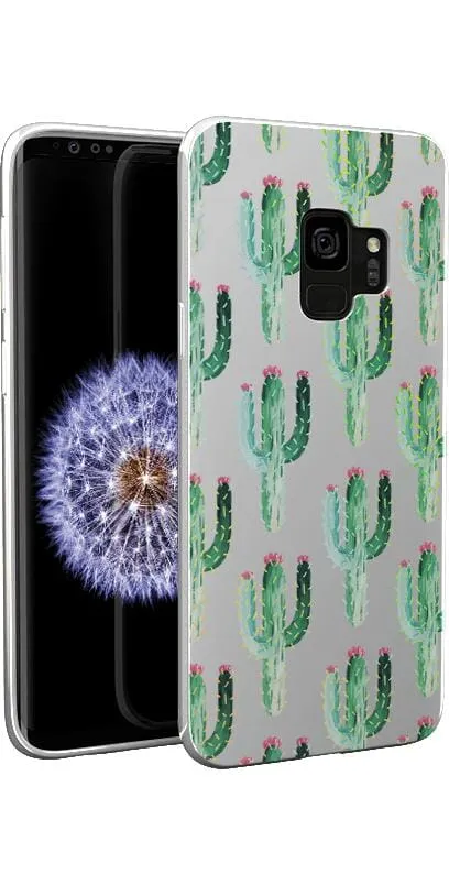 Top Rated Cactus Patterned Clear Floral Samsung Case  Stylish & Comfortable