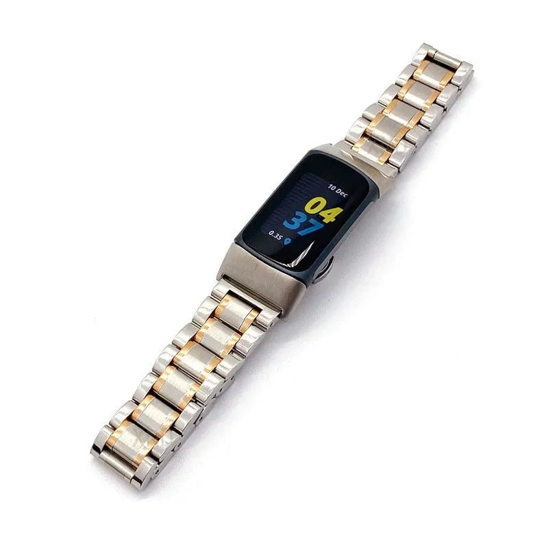 Top Rated Fitbit Charge 6 Metal Strap (Silver/Rose Gold)  Last Few Pieces!