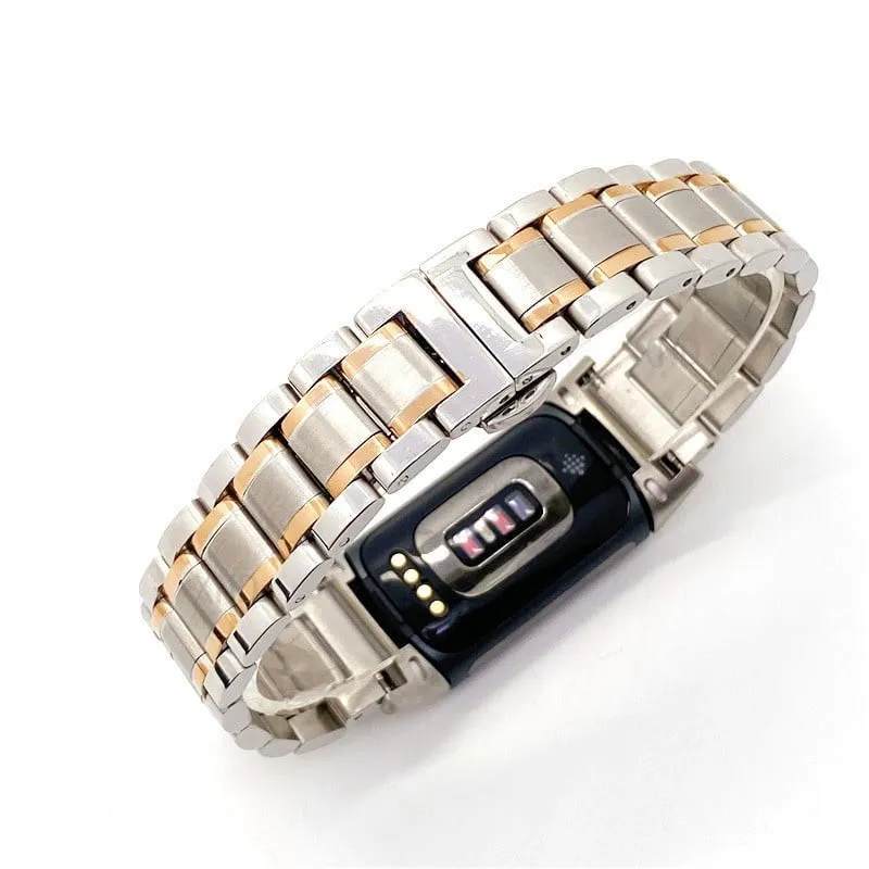Top Rated Fitbit Charge 6 Metal Strap (Silver/Rose Gold)  Last Few Pieces!