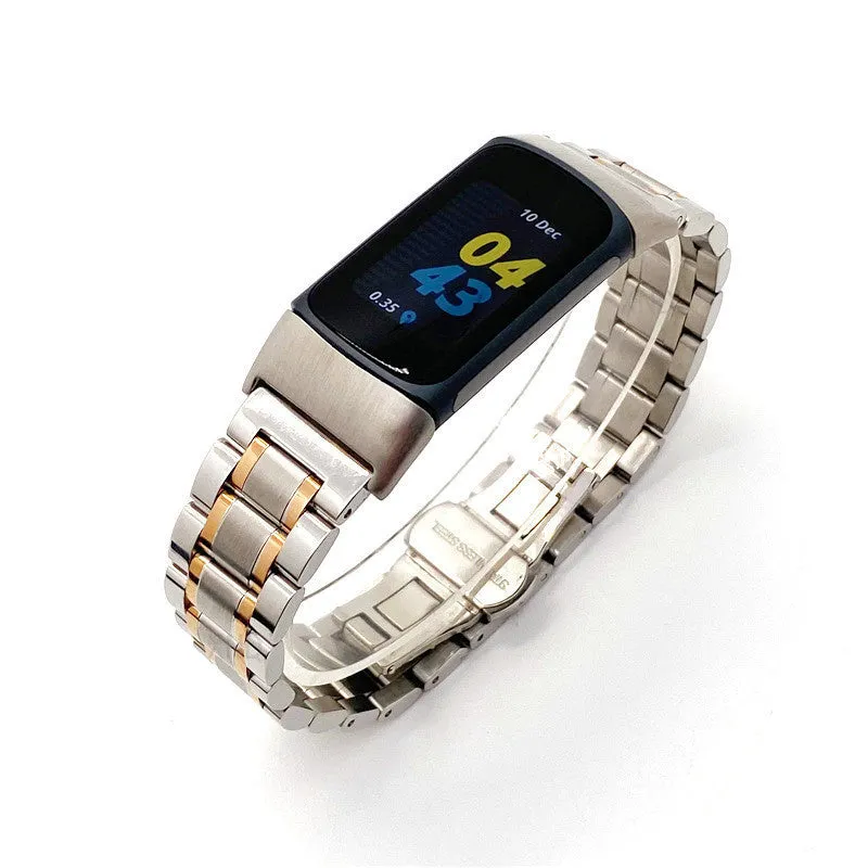 Top Rated Fitbit Charge 6 Metal Strap (Silver/Rose Gold)  Last Few Pieces!