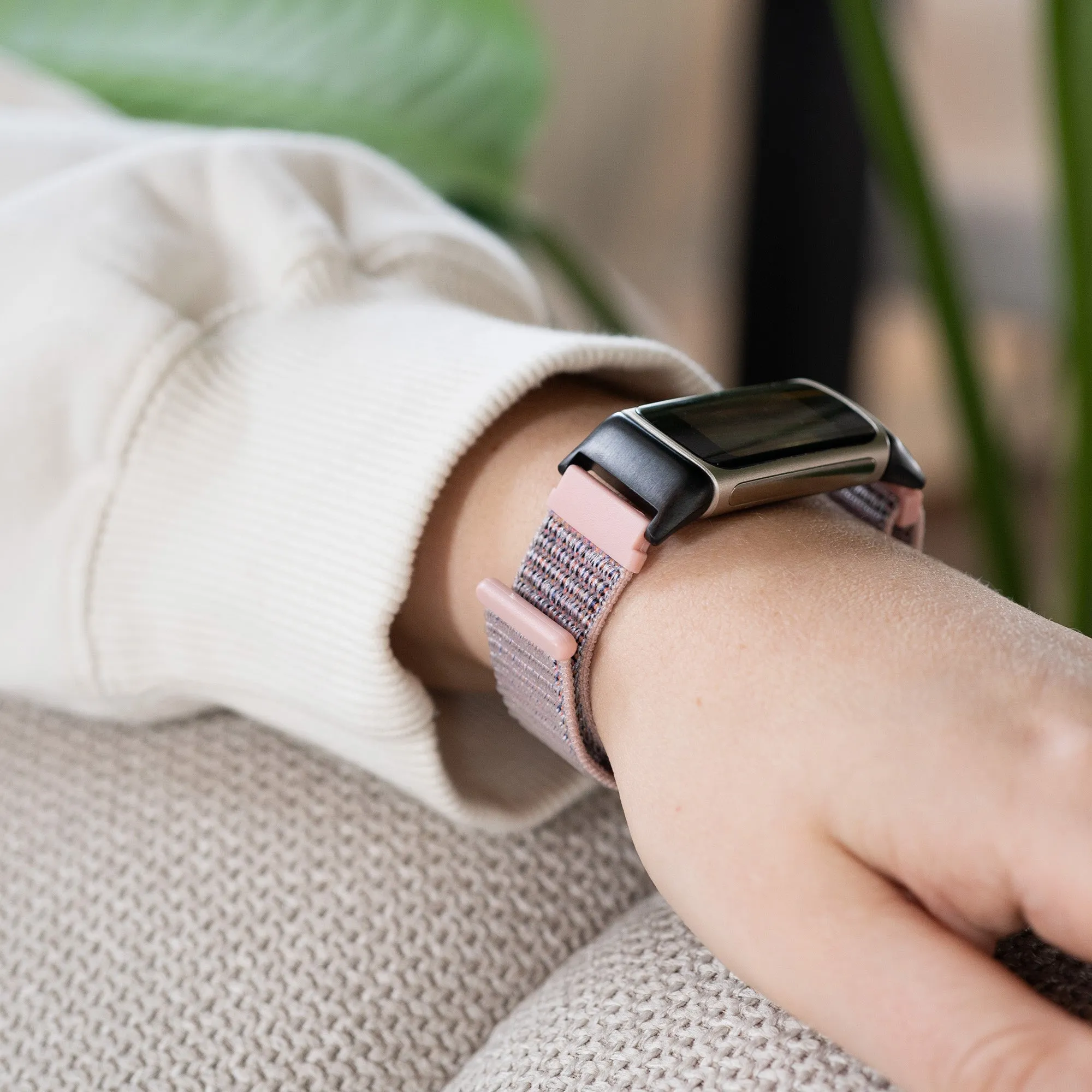 Top Rated Fitbit Charge 6 Nylon Strap (Pink)  Last Few Pieces!