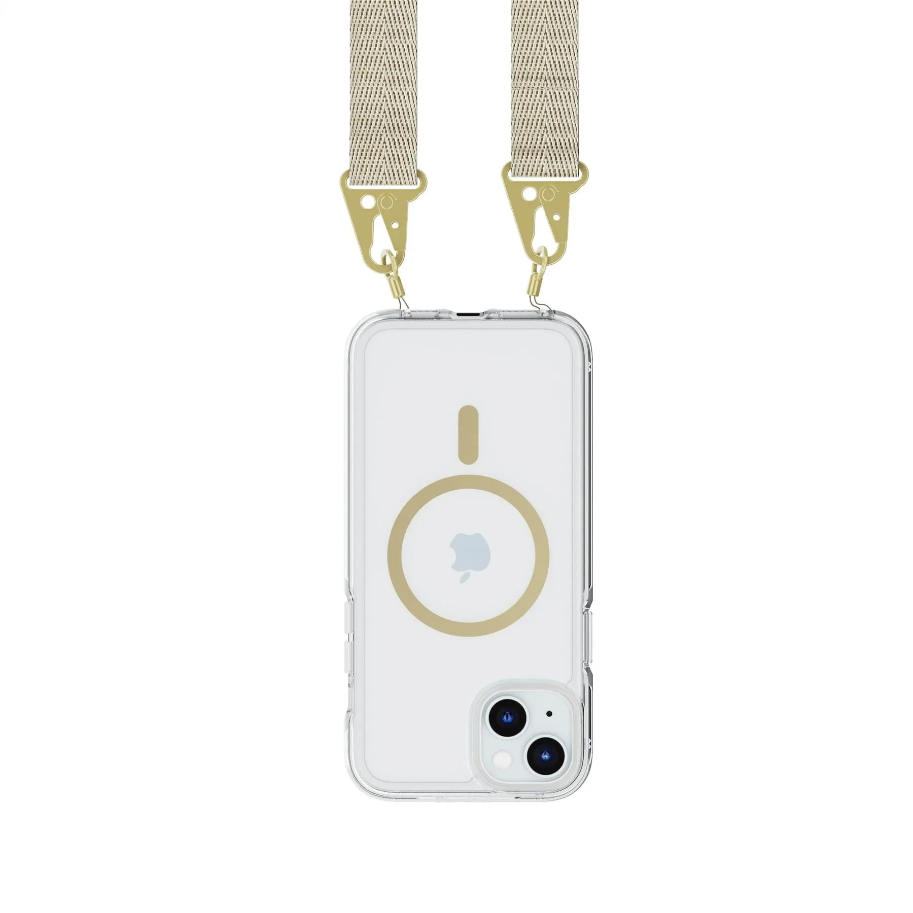 Top Rated FlexQuartz - Apple iPhone 15 Plus Case MagSafe Compatible with Cross-Body - Gold  Limited Release!