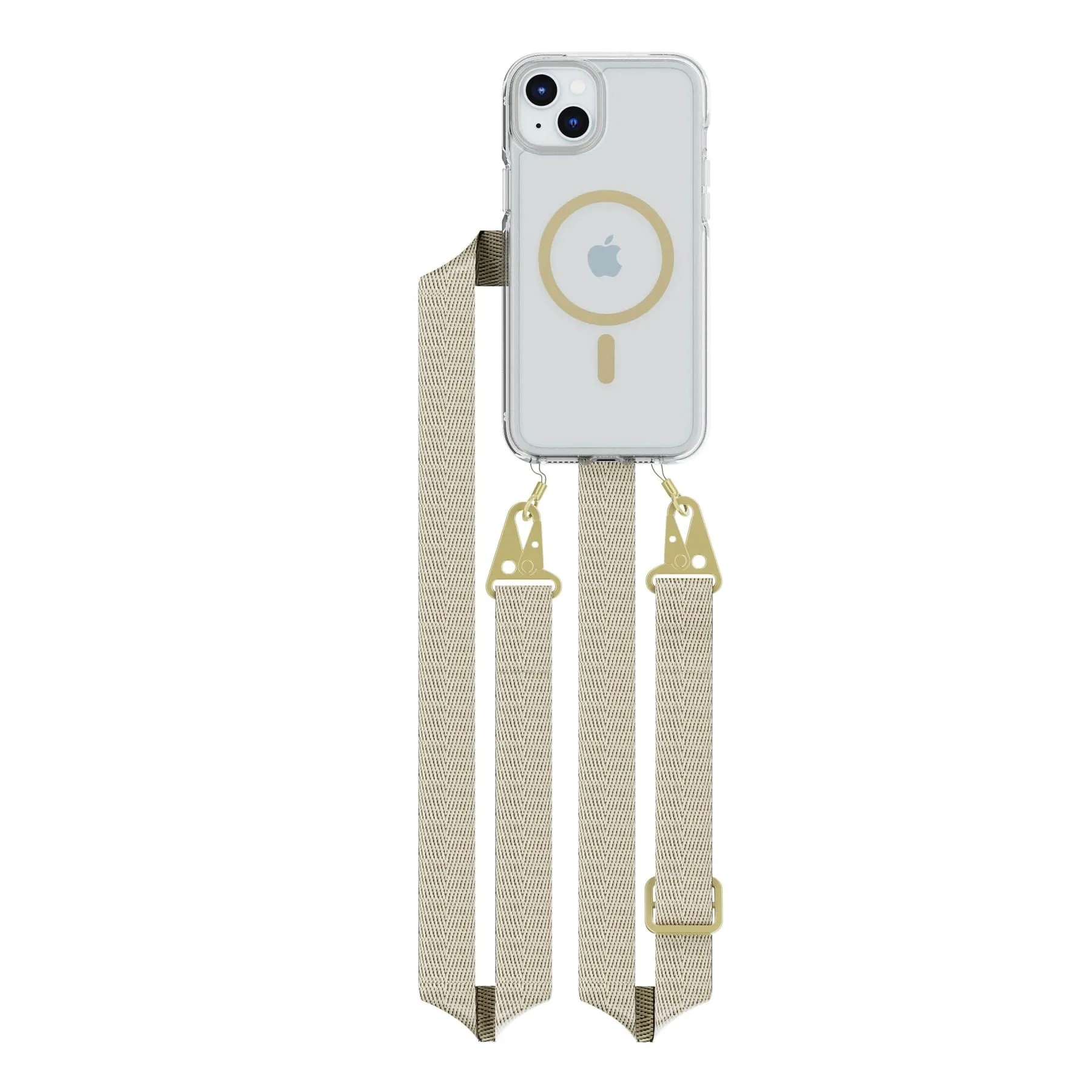 Top Rated FlexQuartz - Apple iPhone 15 Plus Case MagSafe Compatible with Cross-Body - Gold  Limited Release!