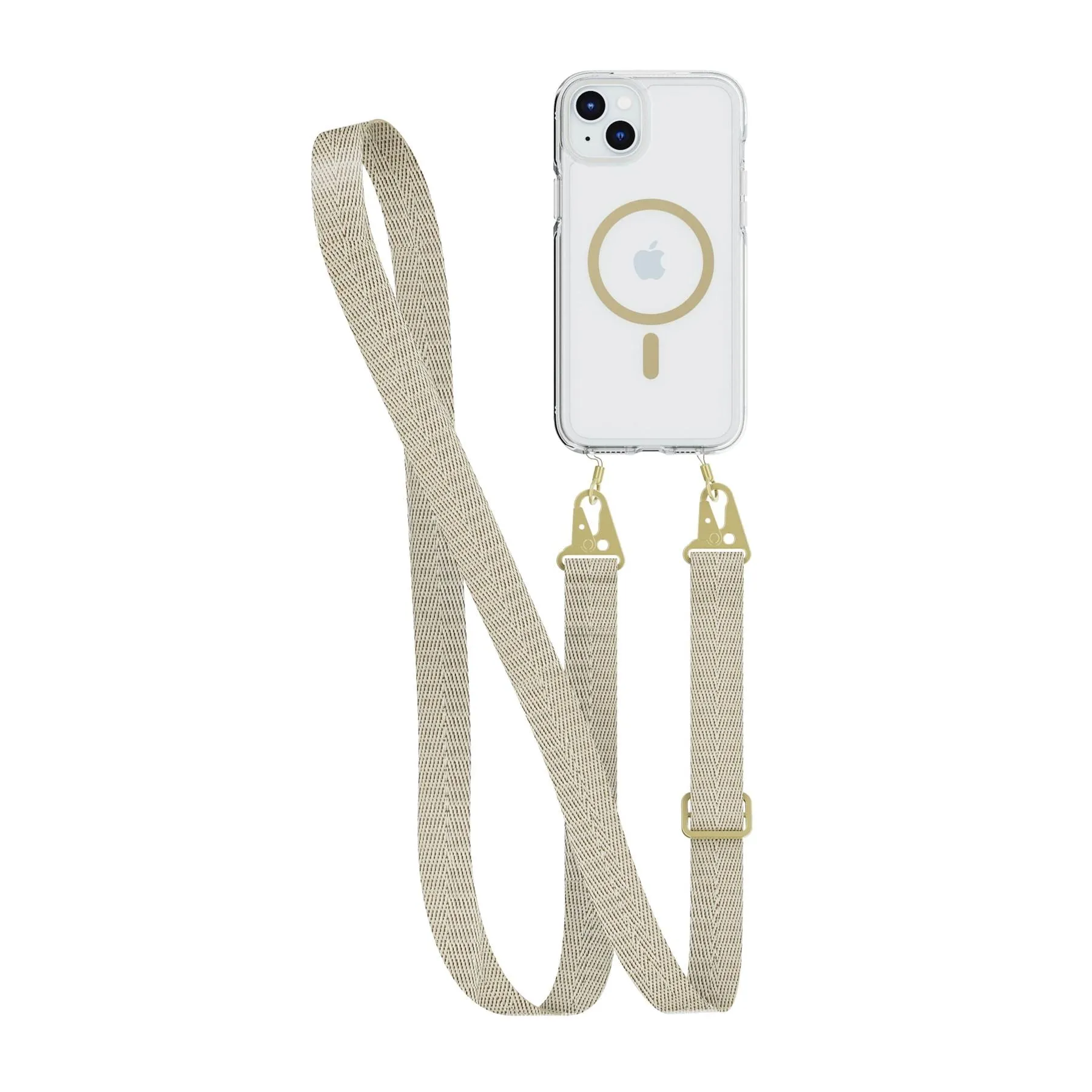 Top Rated FlexQuartz - Apple iPhone 15 Plus Case MagSafe Compatible with Cross-Body - Gold  Limited Release!