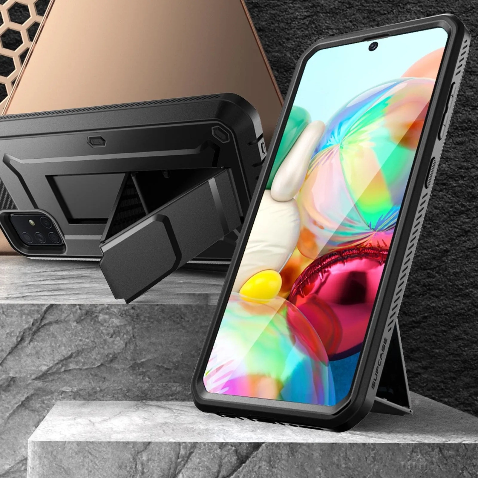 Top Rated Galaxy A71 Unicorn Beetle Pro Rugged Case-Black  Ends Soon!