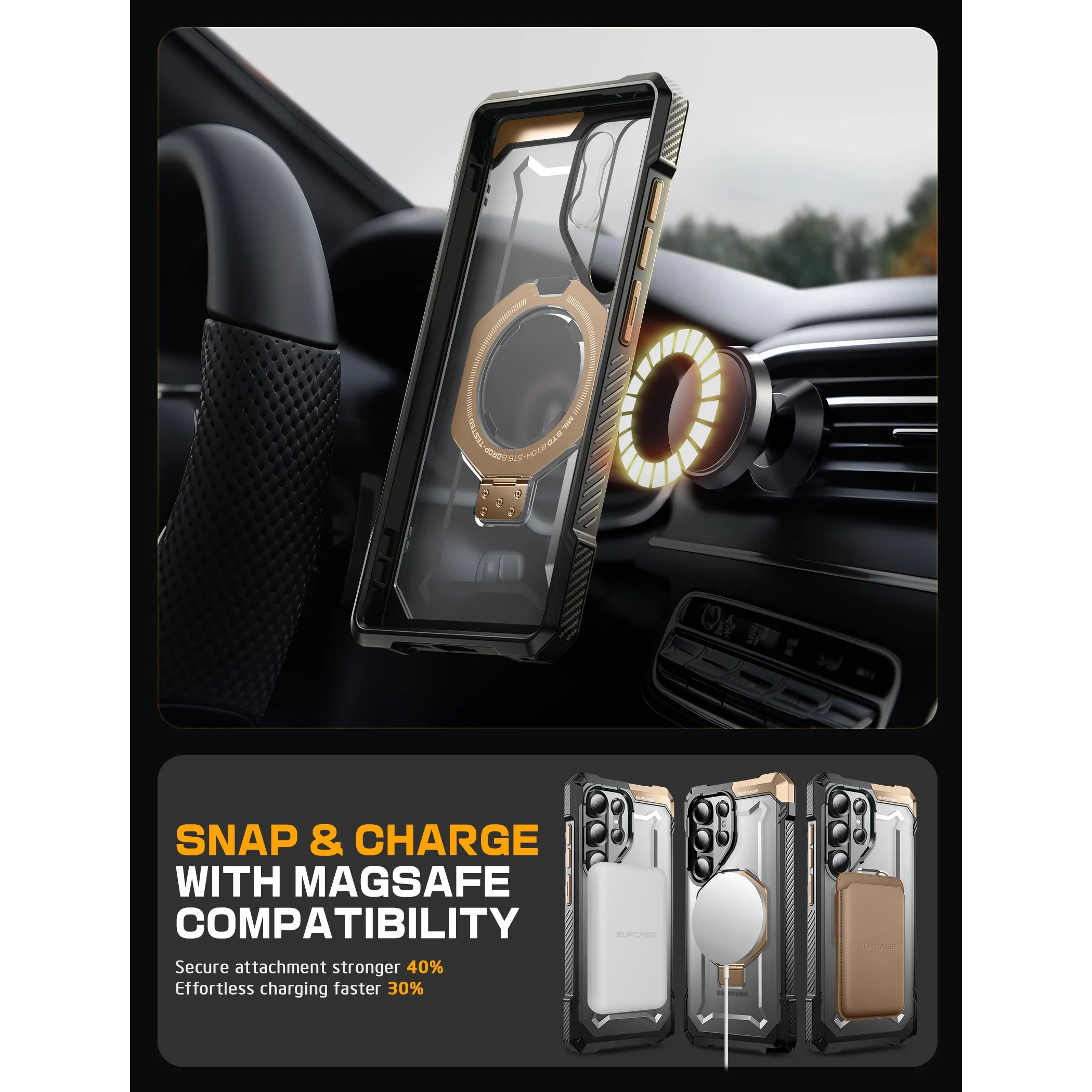 Top Rated Galaxy S25 Ultra UB Grip MagSafe Phone Case- Gold  Ends Soon!