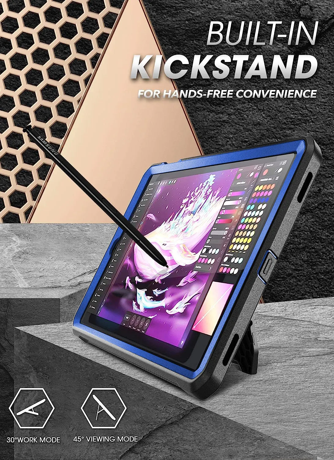 Top Rated Galaxy Tab A 8.4 inch (2020) Unicorn Beetle Pro Rugged Case-Blue  Limited Stock!