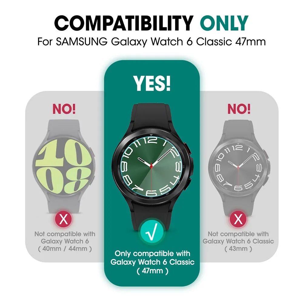 Top Rated Galaxy Watch6 47mm Unicorn Beetle PRO Wristband Case with Glass Screen Protectors-Black  Almost Gone!