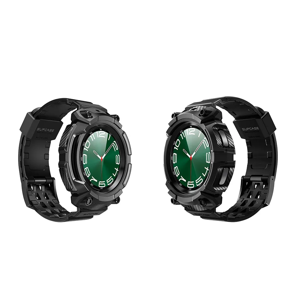 Top Rated Galaxy Watch6 47mm Unicorn Beetle PRO Wristband Case with Glass Screen Protectors-Black  Almost Gone!
