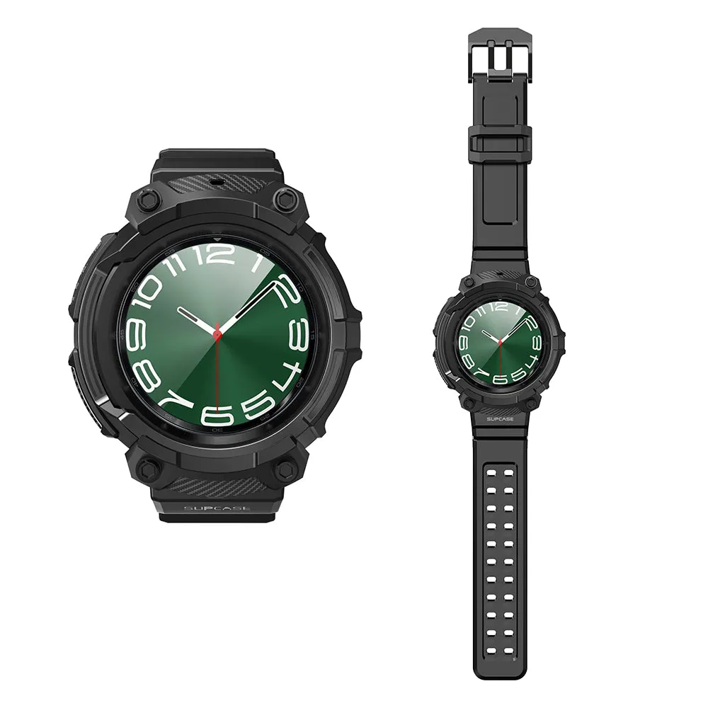 Top Rated Galaxy Watch6 47mm Unicorn Beetle PRO Wristband Case with Glass Screen Protectors-Black  Almost Gone!