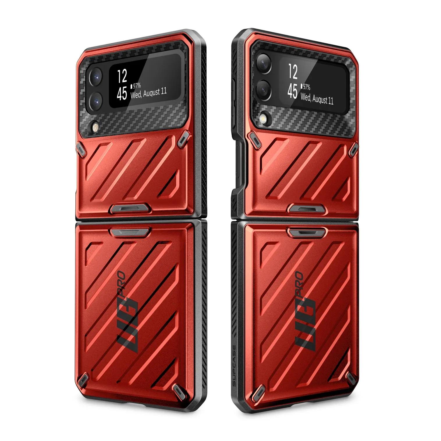 Top Rated Galaxy Z Flip4 Unicorn Beetle PRO Rugged Case with Belt Clip-Metallic Red  Going Fast!